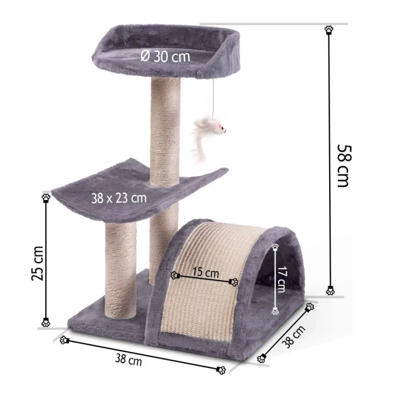 Grebalica Za Mačke 58 Cm Dr 264 Svijetlo Siva Pethaus S Mišem 5