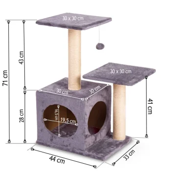 Grebalica Za Mačke 71 Cm Dr 263 Svijetlo Siva Pethaus S Mišem 5