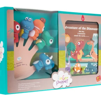 Gumene Lutke Za Prste Dinosauri + Knjižica 3+ 5