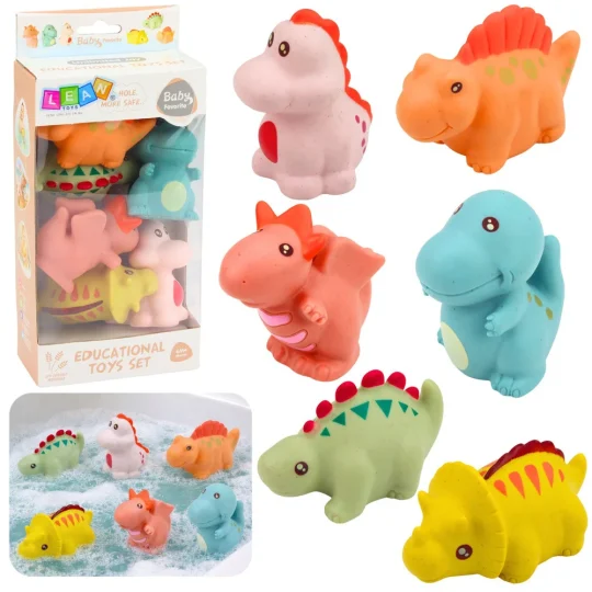 Gumeni Dinosauri Za Kupanje Pastelni 6 Kom 1