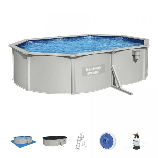 Hydrium 500x360x120 Ovalni Bazen S Pločama 16x12 Stopa Bestway 8u1 + Pumpa Za Pijesak 1