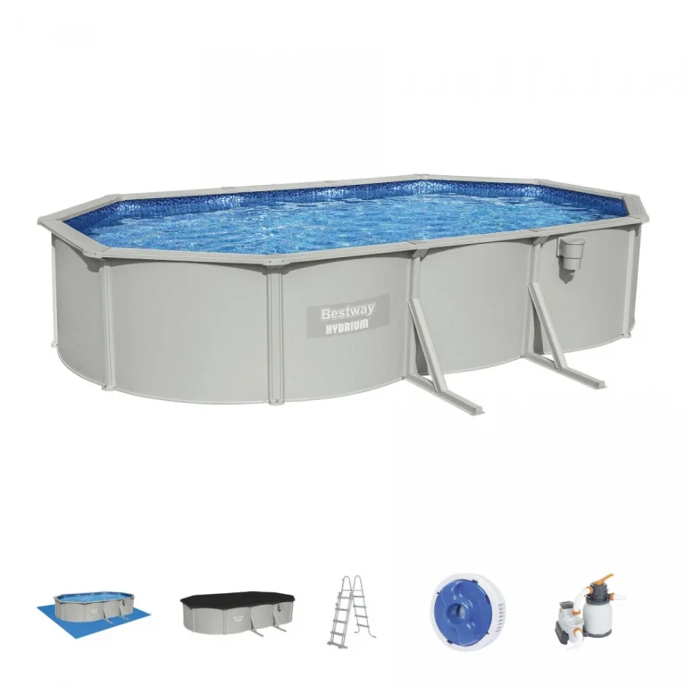 Hydrium Ovalni Bazen S Pločama 610x360x120, 20x12 Stopa, Bestway 8 U 1 + Pumpa Za Pijesak 1