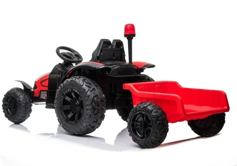 Hzb 200 Električni Traktor S Prikolicom, Crveni Auto Na Akumulator 5