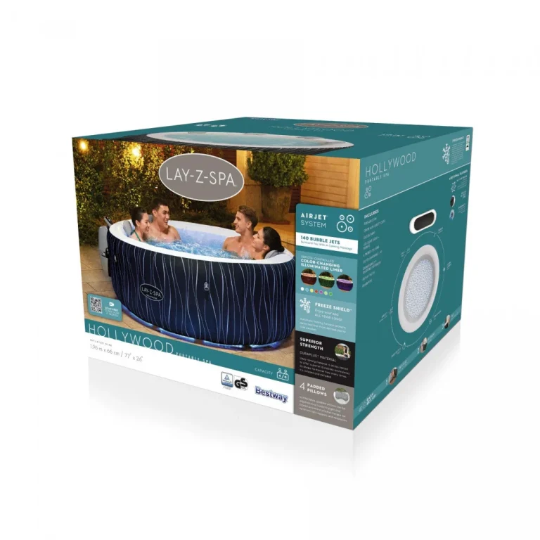 Hollywood Lay Z Spa Airjet Kućni Spa Bestway Za 6 Osoba + Led + 4 Jastuka 14