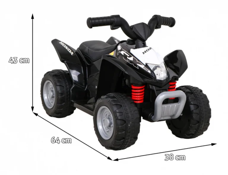 Honda 250x Trx Battery Quad Crni + Truba + Led + Eko Koža, Crna Quad Na Akumulator 2