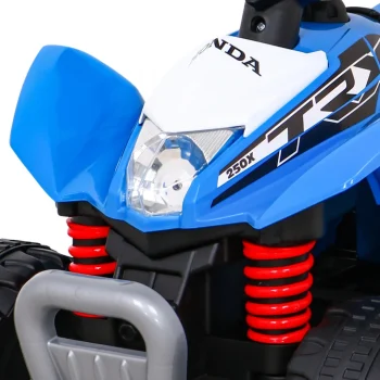Honda 250x Trx Quad Na Baterije Plavi + Truba + Led + Eko Koža, Plava Quad Na Akumulator 10
