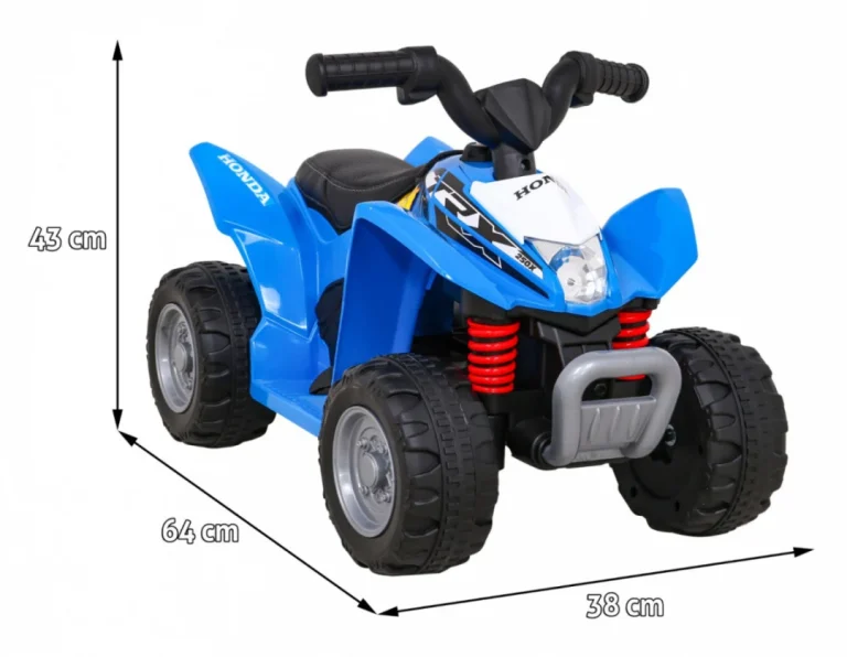 Honda 250x Trx Quad Na Baterije Plavi + Truba + Led + Eko Koža, Plava Quad Na Akumulator 2