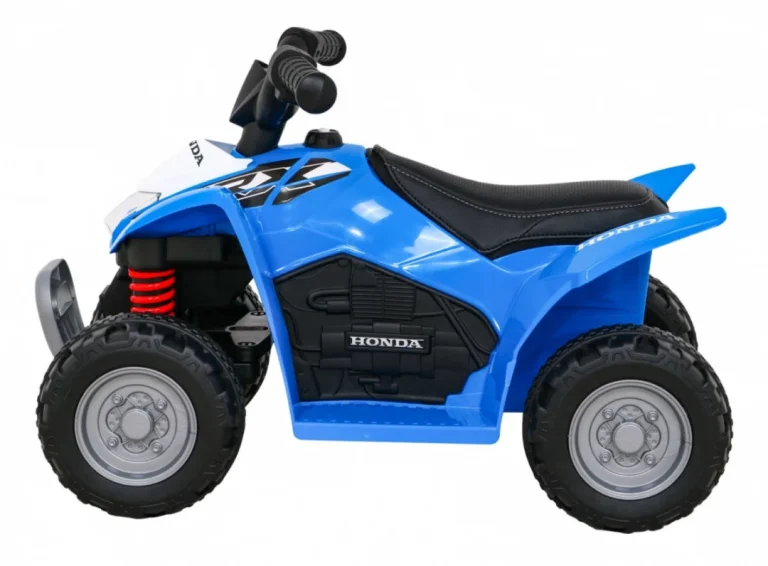 Honda 250x Trx Quad Na Baterije Plavi + Truba + Led + Eko Koža, Plava Quad Na Akumulator 4
