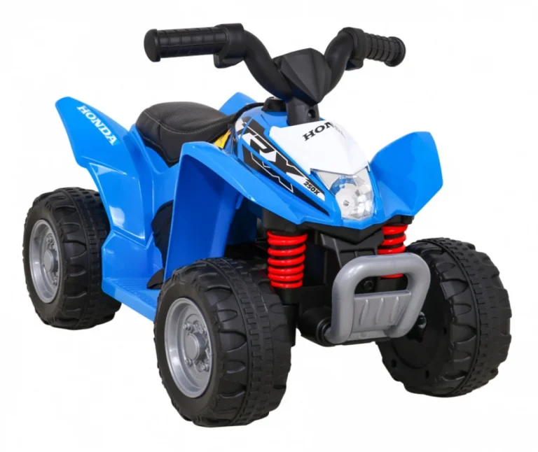 Honda 250x Trx Quad Na Baterije Plavi + Truba + Led + Eko Koža, Plava Quad Na Akumulator 9