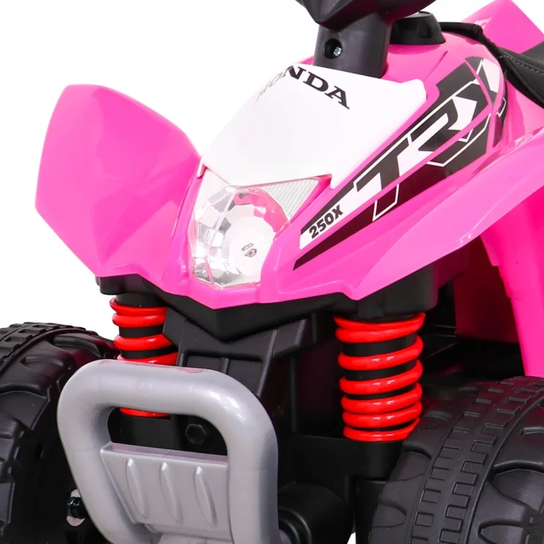 Honda 250x Trx Baterijski Quad Roza + Truba + Led + Eko Koža Quad Na Akumulator 10