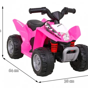 Honda 250x Trx Baterijski Quad Roza + Truba + Led + Eko Koža Quad Na Akumulator 2
