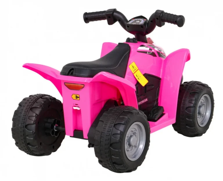 Honda 250x Trx Baterijski Quad Roza + Truba + Led + Eko Koža Quad Na Akumulator 8