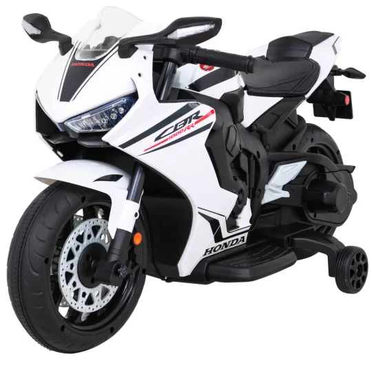 Honda Cbr 1000rr Dječji Motocikl Na Baterije, Bijeli + Mp3 Zvukovi + Pomoćni Kotači, Bijela Motor Na Akumulator 1