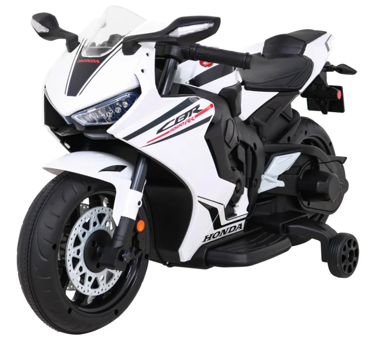 Honda Cbr 1000rr Dječji Motocikl Na Baterije, Bijeli + Mp3 Zvukovi + Pomoćni Kotači, Bijela Motor Na Akumulator 1