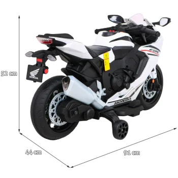 Honda Cbr 1000rr Dječji Motocikl Na Baterije, Bijeli + Mp3 Zvukovi + Pomoćni Kotači, Bijela Motor Na Akumulator 2