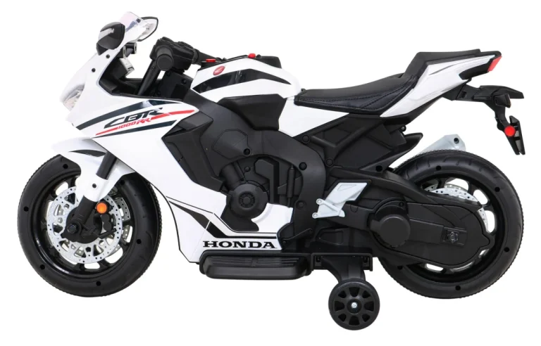 Honda Cbr 1000rr Dječji Motocikl Na Baterije, Bijeli + Mp3 Zvukovi + Pomoćni Kotači, Bijela Motor Na Akumulator 4