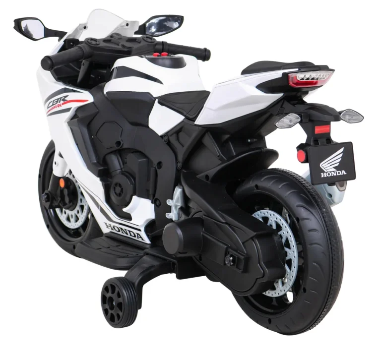 Honda Cbr 1000rr Dječji Motocikl Na Baterije, Bijeli + Mp3 Zvukovi + Pomoćni Kotači, Bijela Motor Na Akumulator 5
