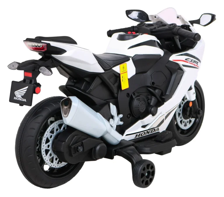 Honda Cbr 1000rr Dječji Motocikl Na Baterije, Bijeli + Mp3 Zvukovi + Pomoćni Kotači, Bijela Motor Na Akumulator 7