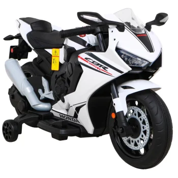Honda Cbr 1000rr Dječji Motocikl Na Baterije, Bijeli + Mp3 Zvukovi + Pomoćni Kotači, Bijela Motor Na Akumulator 8
