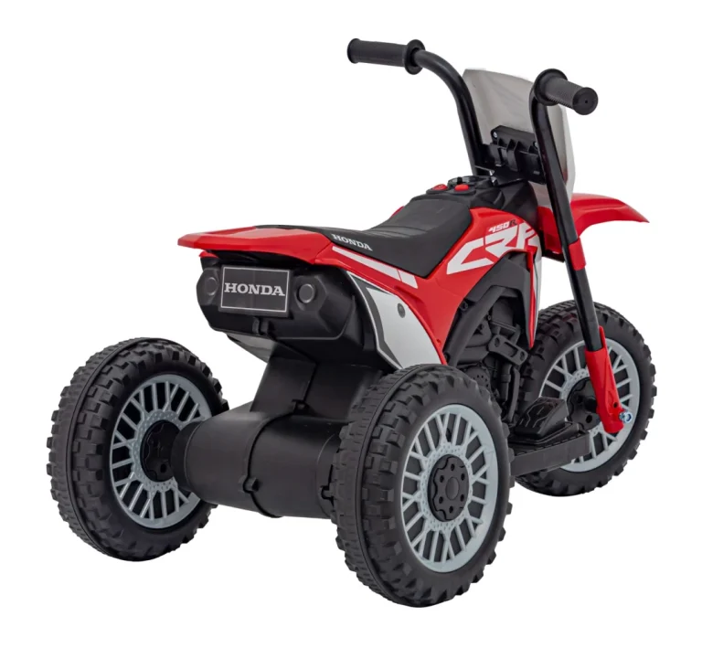 Honda Crf 450r Dječji Kros Motocikl Na Baterije, Crveni + 3 Kotača + Gumena Gazišta + Truba, Crvena Motor Na Akumulator 8