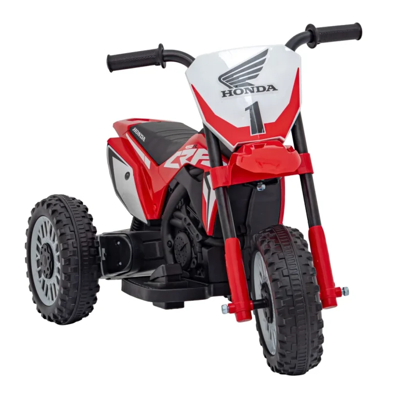 Honda Crf 450r Dječji Kros Motocikl Na Baterije, Crveni + 3 Kotača + Gumena Gazišta + Truba, Crvena Motor Na Akumulator 9