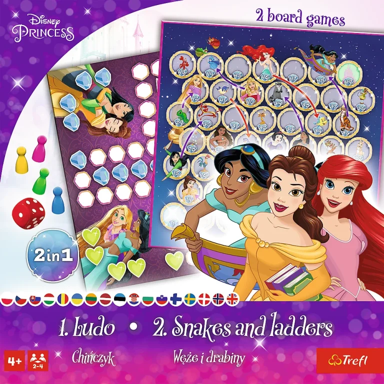 Igra 2u1 Kinez / Zmije I Ljestve Princeza Disney Princeza Trefl 02418 5