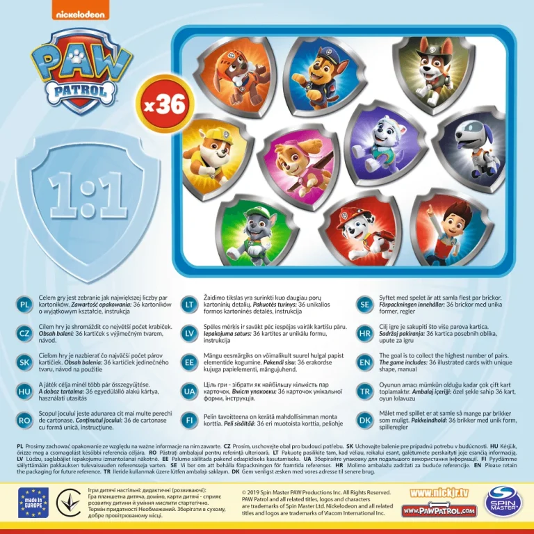 Igra Pamćenja Paw Patrol Memos Trefl 01892 3