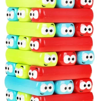 Igra Spretnosti Jenga Junior Za Djecu 3+. Nestabilni Toranj Od Kockica + Kolorne Grede, Višebojan 4