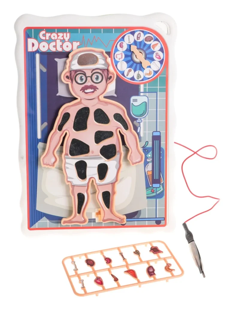 Igra Vještine Crazy Doctor Za Djecu 4+ Ploča S Pacijentom + 12 Organa + Pinceta 2
