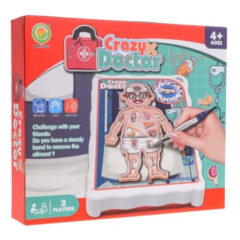 Igra Vještine Crazy Doctor Za Djecu 4+ Ploča S Pacijentom + 12 Organa + Pinceta 5