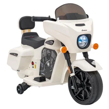 Indian Chopper Bijeli Motocikl Za Djecu, Bijela Motor Na Akumulator 5