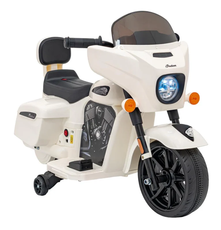 Indian Chopper Bijeli Motocikl Za Djecu, Bijela Motor Na Akumulator 5