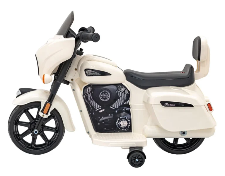Indian Chopper Bijeli Motocikl Za Djecu, Bijela Motor Na Akumulator 6