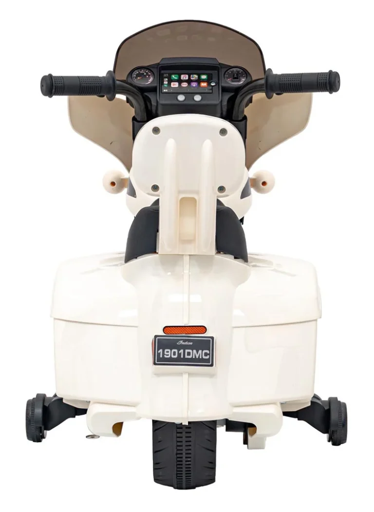 Indian Chopper Bijeli Motocikl Za Djecu, Bijela Motor Na Akumulator 8