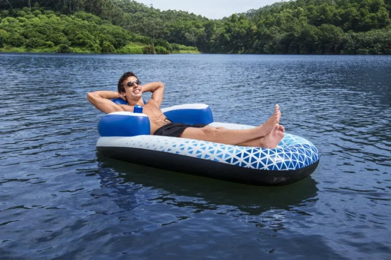 Indigo Wave Bestway Napuhani Kolut Za Plivanje 183x97cm + Napuhani Naslon Za Leđa + Držač Za Piće 6