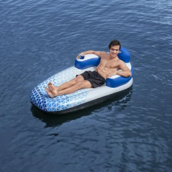 Indigo Wave Bestway Napuhani Kolut Za Plivanje 183x97cm + Napuhani Naslon Za Leđa + Držač Za Piće 7