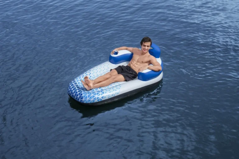 Indigo Wave Bestway Napuhani Kolut Za Plivanje 183x97cm + Napuhani Naslon Za Leđa + Držač Za Piće 7