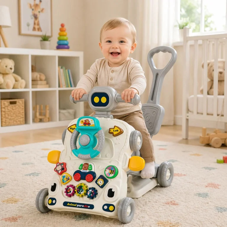 Interaktivna Guralica Stol Romobil 5 U 1 Sivi 3