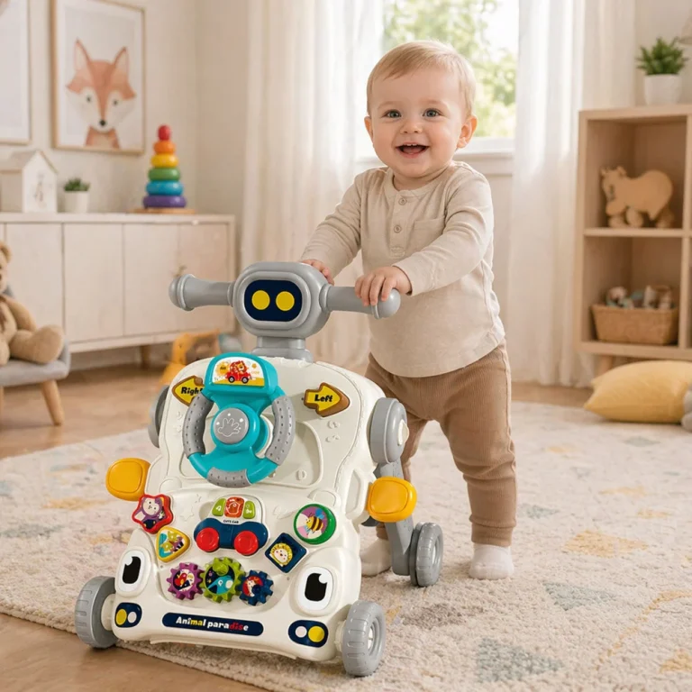 Interaktivna Guralica Stol Romobil 5 U 1 Sivi 5