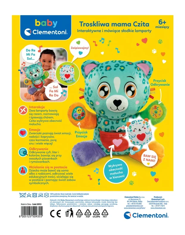 Interaktivna Slatka Leoparda Brižna Mama Chita Poljski Jezik Clementoni 50935 7