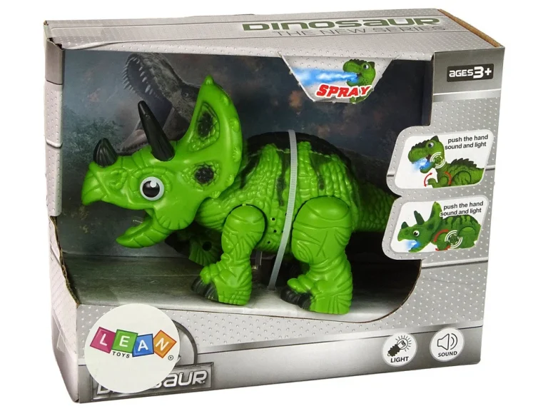 Interaktivni Dinosaur Triceratops Sa Zvukom I Parom, Zeleni 8