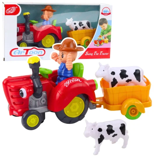 Interaktivni Farmerski Traktor S Prikolicom, Figurom Krave, Svjetlima I Zvukovima 1