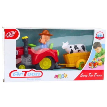 Interaktivni Farmerski Traktor S Prikolicom, Figurom Krave, Svjetlima I Zvukovima 4