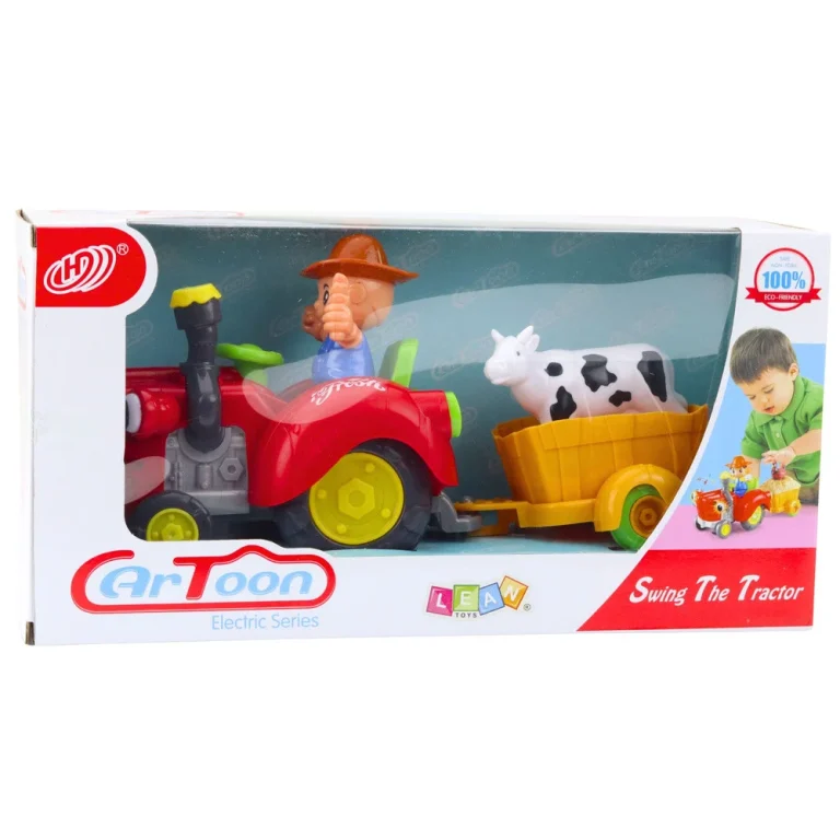 Interaktivni Farmerski Traktor S Prikolicom, Figurom Krave, Svjetlima I Zvukovima 4