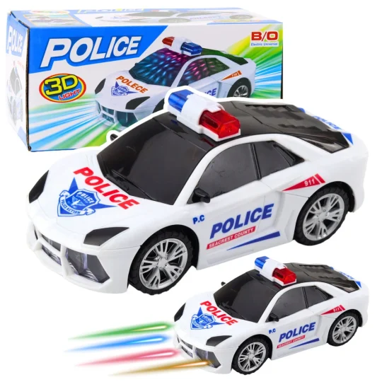 Interaktivni Policijski Auto Bijeli, Svjetla I Zvuk, 18 × 9 × 7 Cm 1