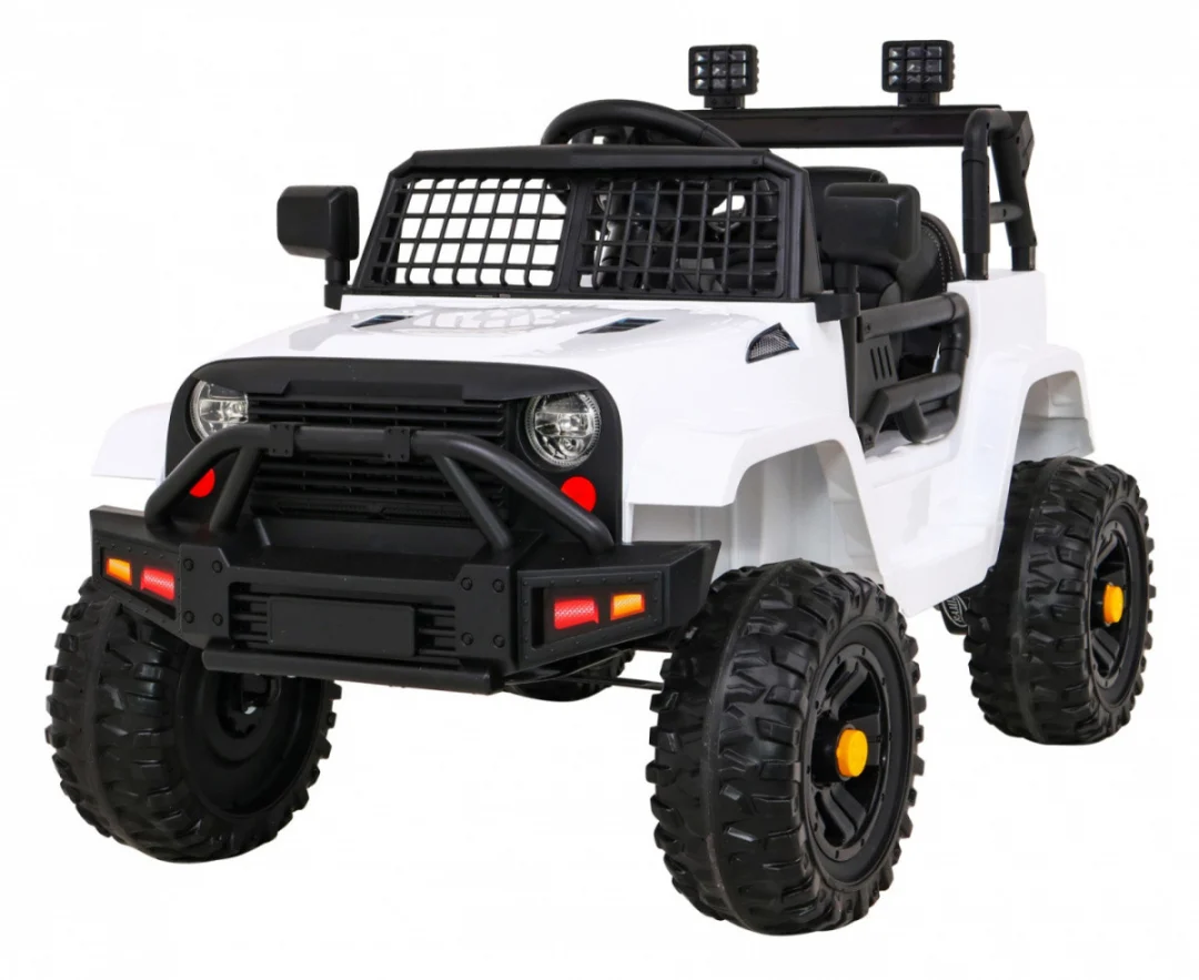 Jeep Dark Night Automobil Na Baterije Za Djecu, Bijeli + Spori Start + Eva + Audio Led, Bijela 1