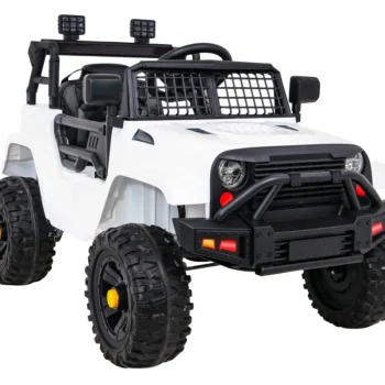 Jeep Dark Night Automobil Na Baterije Za Djecu, Bijeli + Spori Start + Eva + Audio Led, Bijela 10