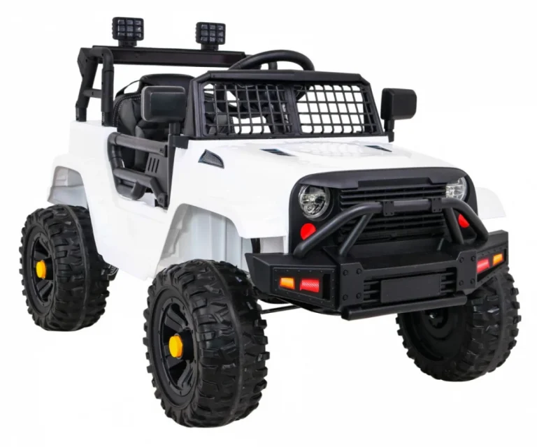 Jeep Dark Night Automobil Na Baterije Za Djecu, Bijeli + Spori Start + Eva + Audio Led, Bijela 10