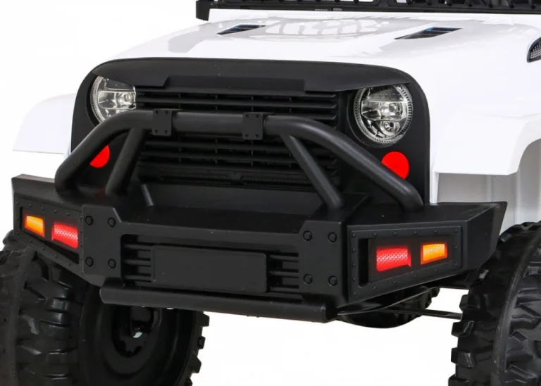 Jeep Dark Night Automobil Na Baterije Za Djecu, Bijeli + Spori Start + Eva + Audio Led, Bijela 11