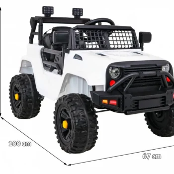 Jeep Dark Night Automobil Na Baterije Za Djecu, Bijeli + Spori Start + Eva + Audio Led, Bijela 2